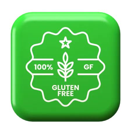 Cien por ciento libre de gluten  3D Illustration