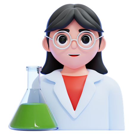 Mujer científica  3D Icon