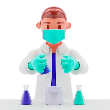 Cientista  3D Illustration