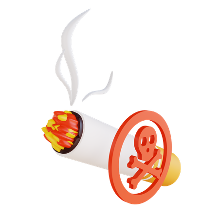 Cigarette Smoking  3D Illustration