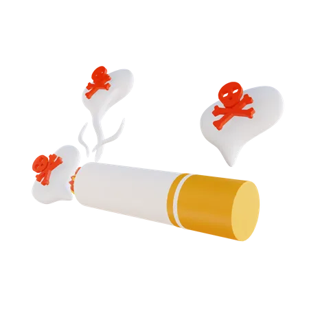 Cigarette Smoking Danger  3D Illustration