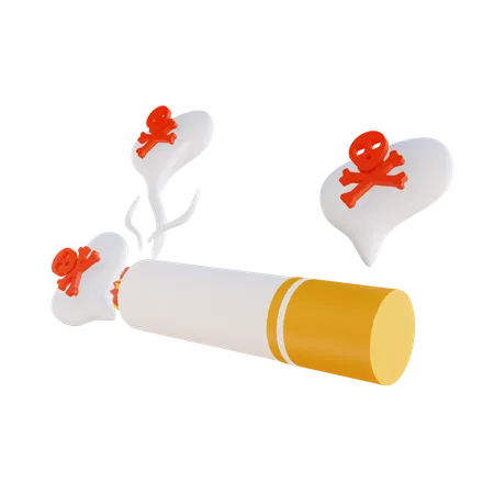 Cigarette Smoking Danger 3D Illustration