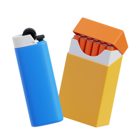 Cigarettes And Lighter  3D Icon