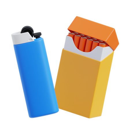 Cigarettes And Lighter  3D Icon