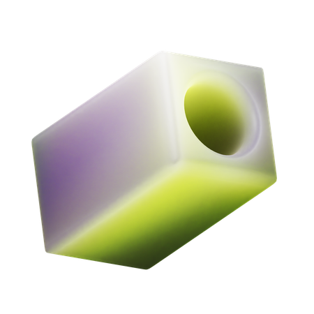 Cilindro de cubo hueco  3D Icon