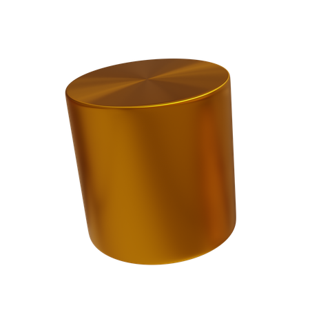 Cilindro de ouro  3D Icon