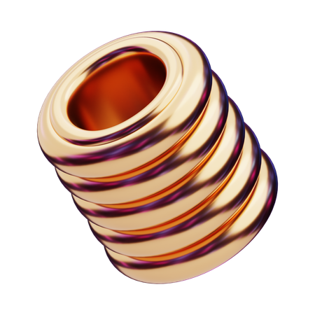 Cilindro espiral abstrato cromático  3D Icon