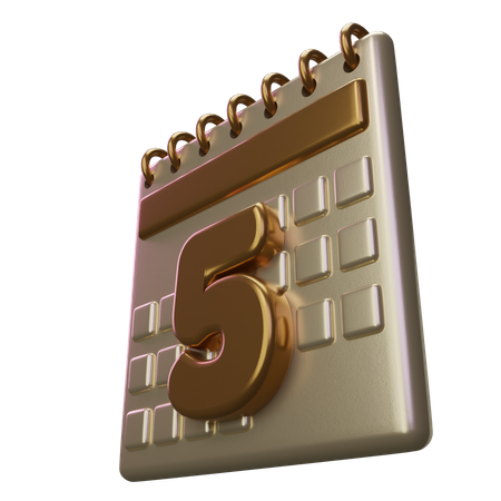 Cinco calendario  3D Icon