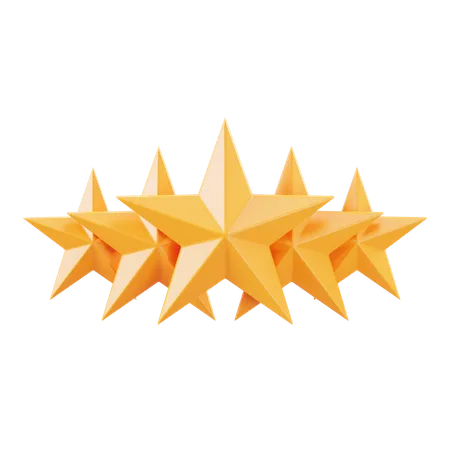 Cinco estrelas  3D Icon