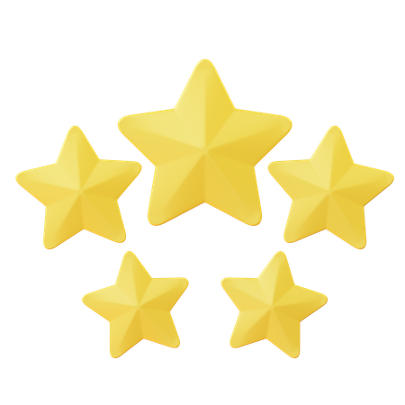 Cinco estrelas  3D Icon