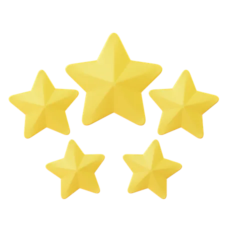 Cinco estrelas  3D Icon