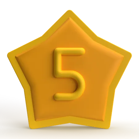 Cinco estrelas  3D Icon