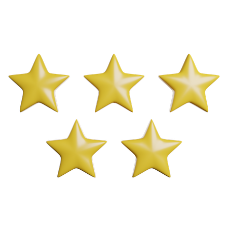 Cinco estrelas  3D Icon