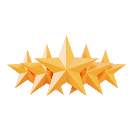 Cinco estrellas  3D Icon