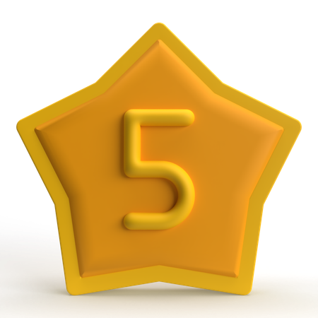 Cinco estrellas  3D Icon