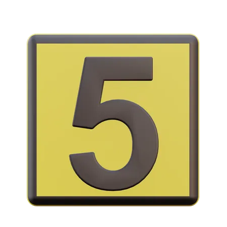 Cinco numero  3D Icon