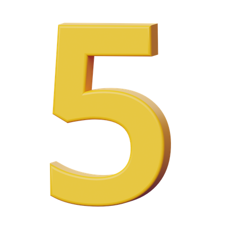 Cinco numero  3D Icon