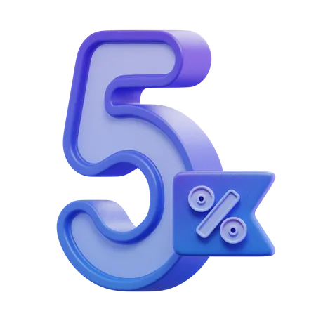 Cinco por cento  3D Icon