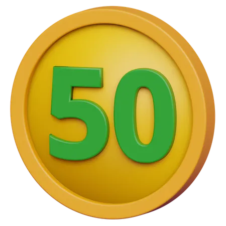 Cincuenta monedas  3D Icon