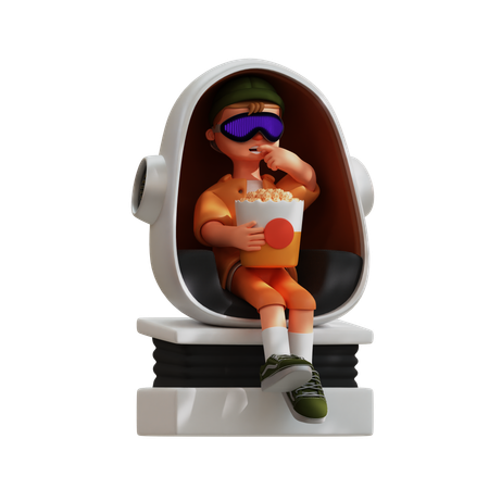 Cine de realidad virtual de personajes  3D Illustration