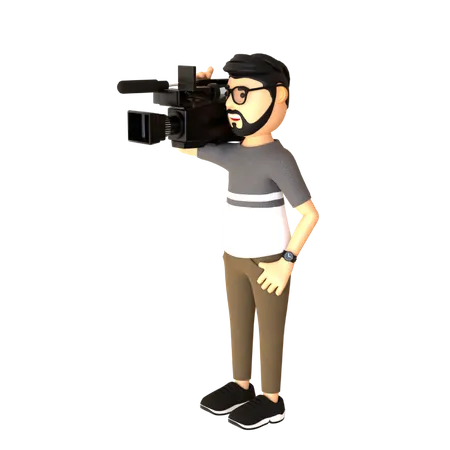Cinegrafista masculino  3D Illustration