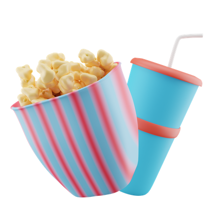 Boisson pop-corn au cinéma  3D Icon