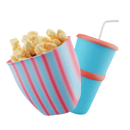 Boisson pop-corn au cinéma  3D Icon