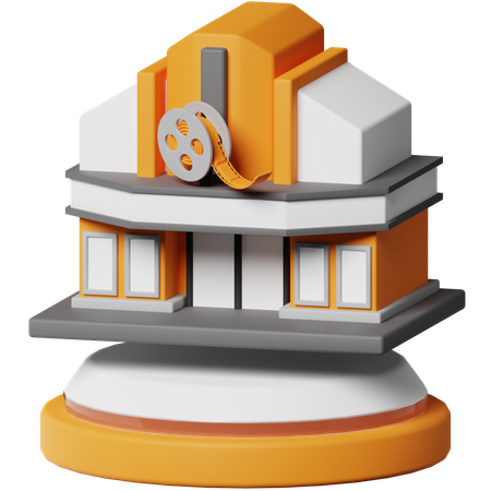 Cinema Building  3D Icon