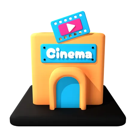 Cinema Building  3D Icon