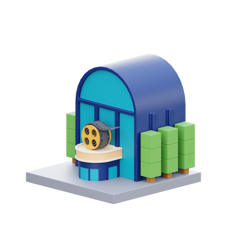 Cinema Building  3D Icon