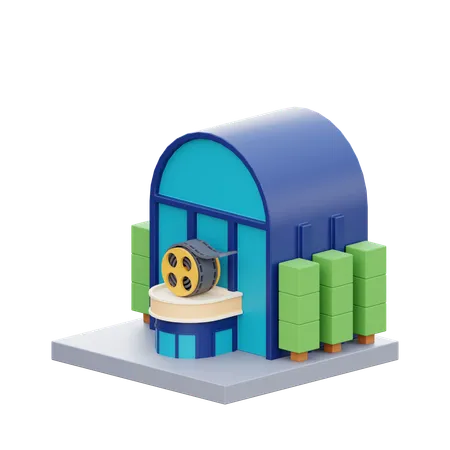 Cinema Building  3D Icon