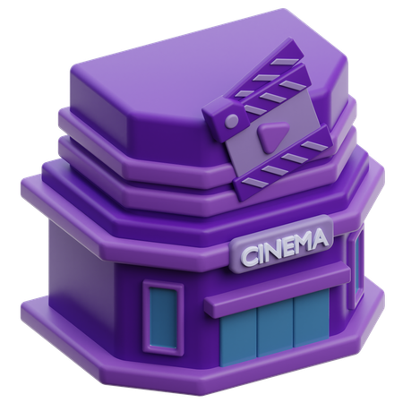 Cinema Building  3D Icon