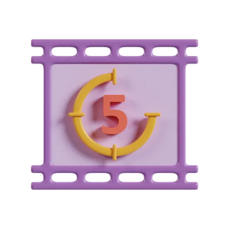 3 D Cinema Countdown Movie Icon 3D Icon