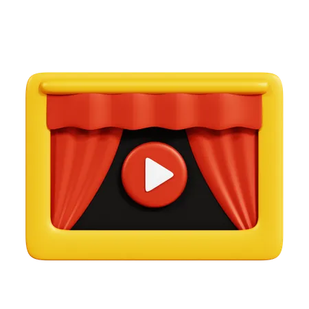 Cinema Curtain  3D Icon