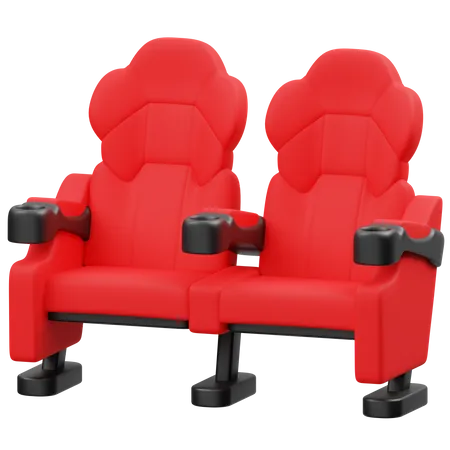 Cinema Double Seats 3D Icon