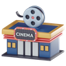 3d cinema-house logo