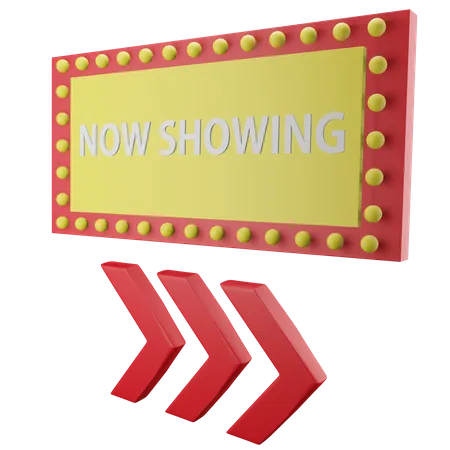 3 D CINEMA NOW PLAYING WITH HIGH QUALITY RENDER AND TRANSPARENT BACKGROUND 3D Icon