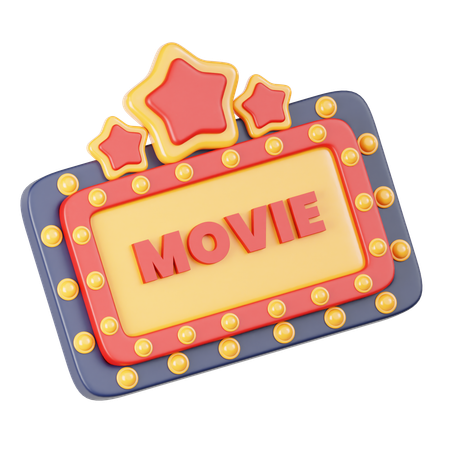 Cinema Signboard  3D Icon