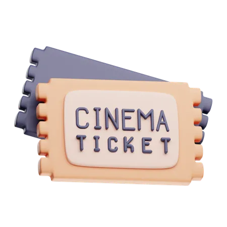 Cinema Ticket  3D Icon