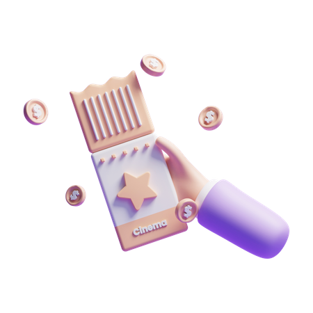 Cinema Ticket  3D Icon