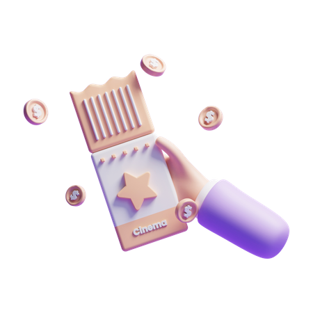 Cinema Ticket  3D Icon