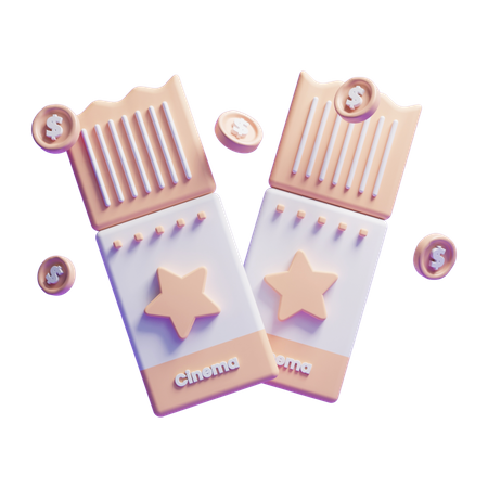 Cinema Ticket  3D Icon