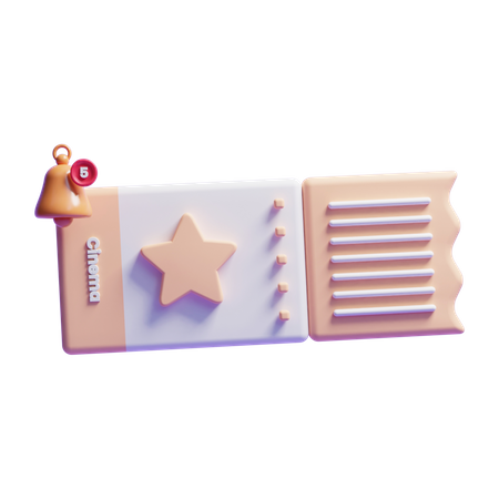 Cinema Ticket  3D Icon