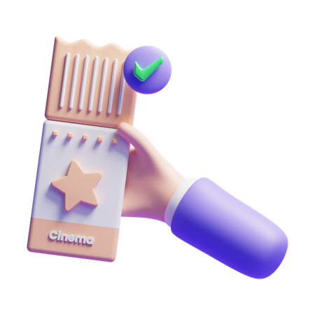 Cinema Ticket  3D Icon