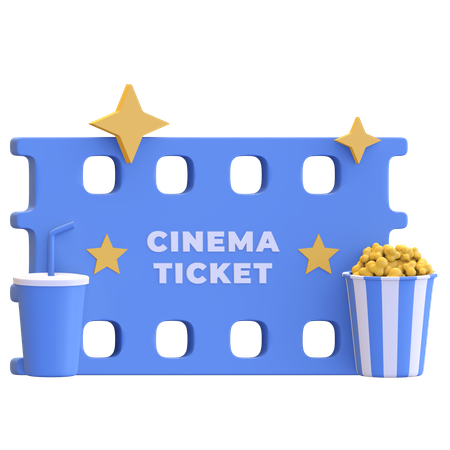 Cinema ticket  3D Illustration