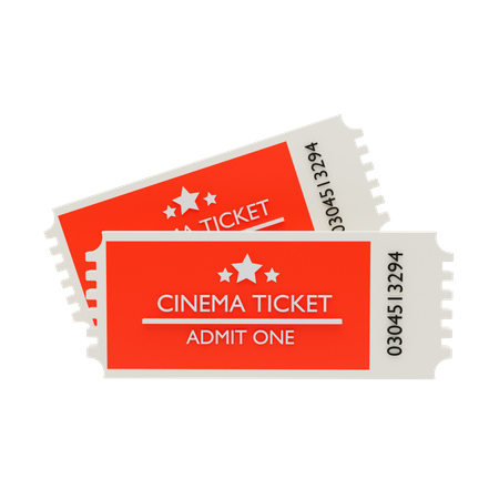 Cinema Ticket 3D Illustration