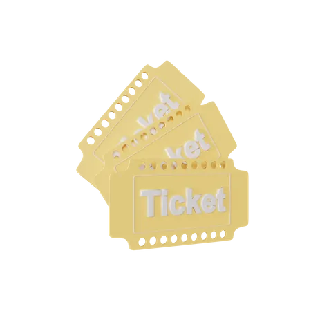 Cinema Ticket  3D Illustration