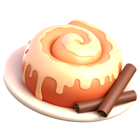 Cinnamon Roll  3D Icon