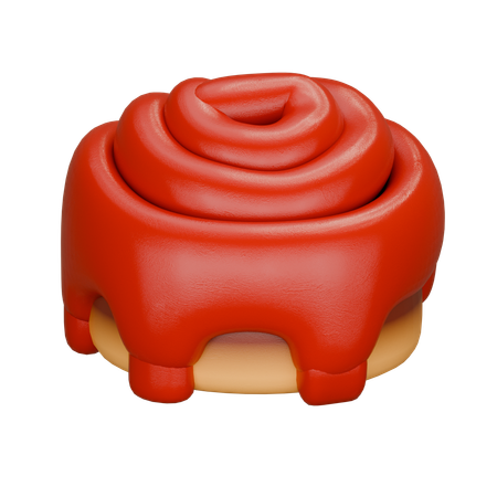 Cinnamon Roll Red  3D Icon