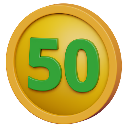 Cinquante pièces  3D Icon
